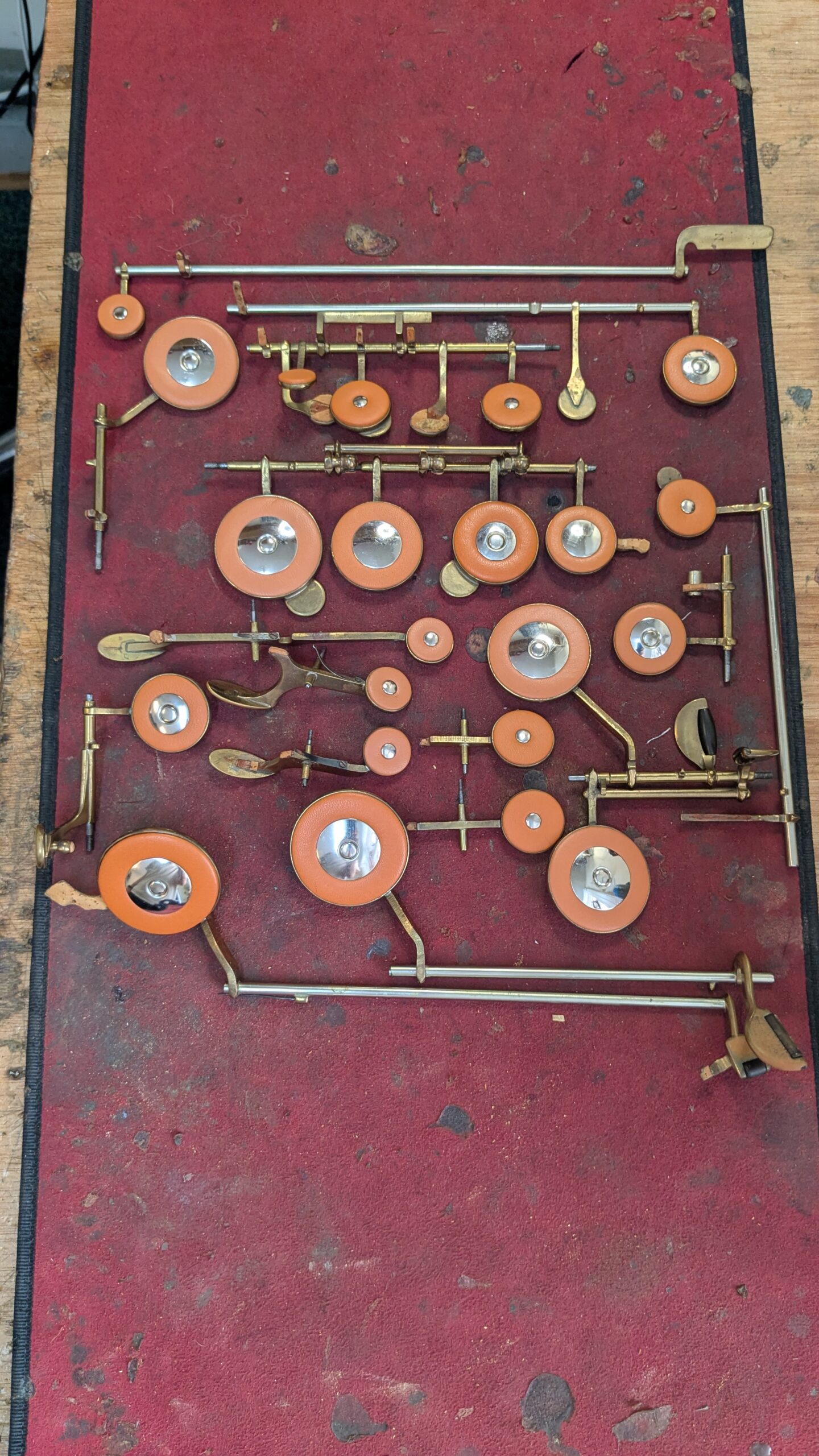 Saxophone keywork freshly repadded